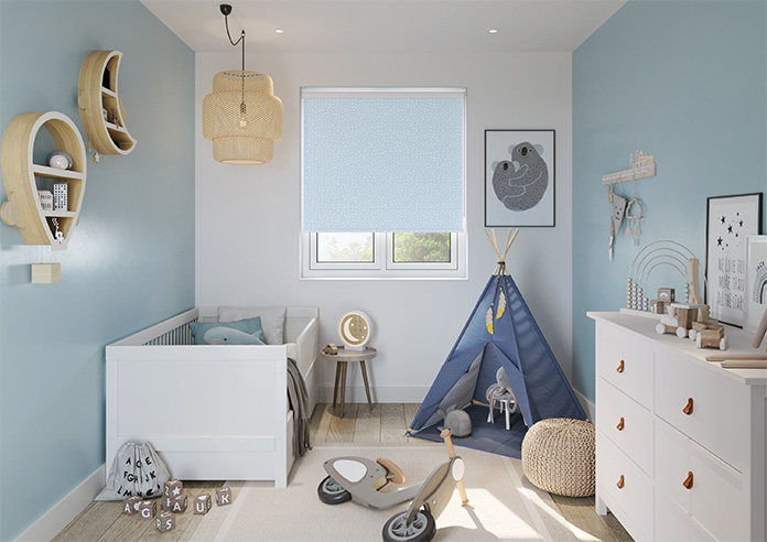 Eighties Shapes, Arctic Blue - Roller Blind - Image 8
